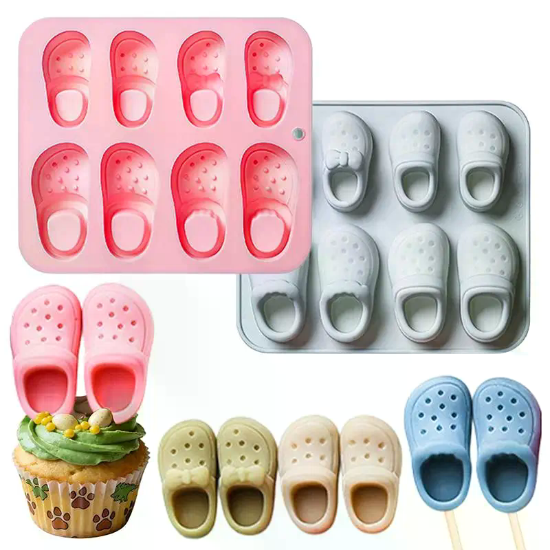 Silicone Cake Mold - 8 Cavity Hole Shoes Theme Silicone