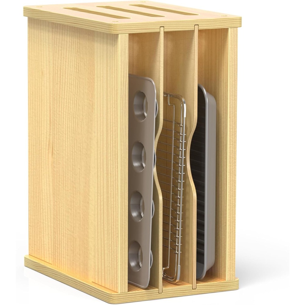 Wooden Cabinet Tray Dividers,  - Kitchen Cabinet Baking Organizer review and price