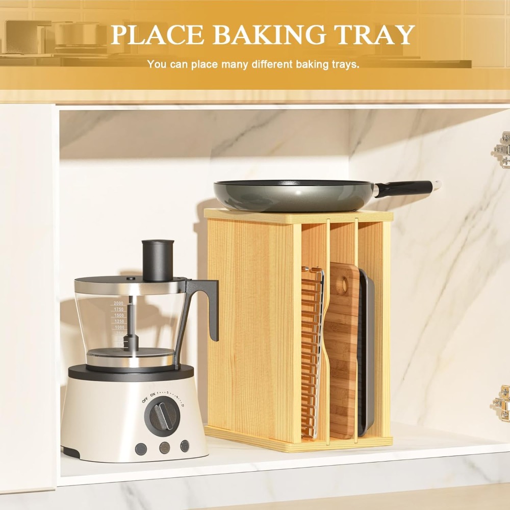 Wooden Cabinet Tray Dividers,  - Kitchen Cabinet Baking Organizer review and price