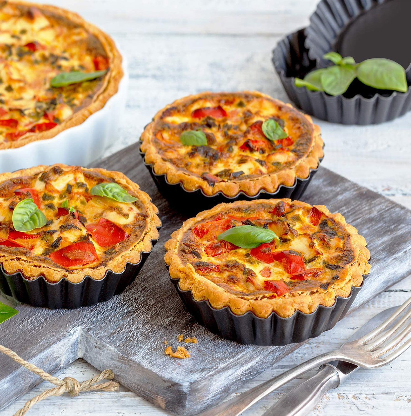 6 Pcs Mini Tart Pans 4 Inch wi - Muffin Tin Nonstick review and price