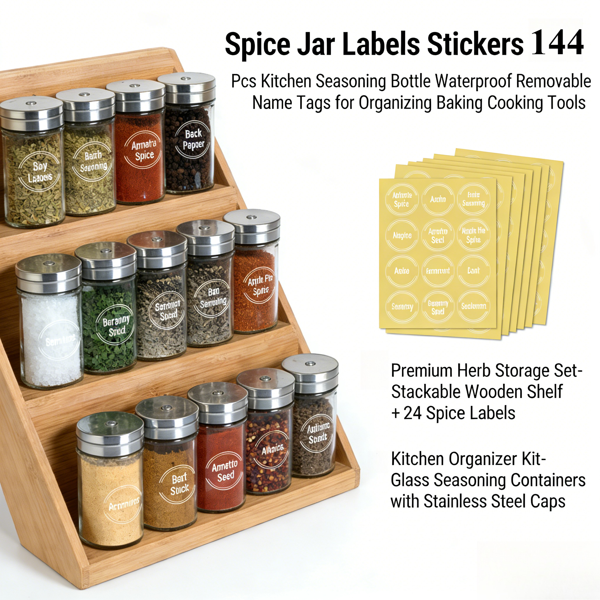 144pcs Spice Jar Labels Sticke - Kitchen.Baking Labels review and price