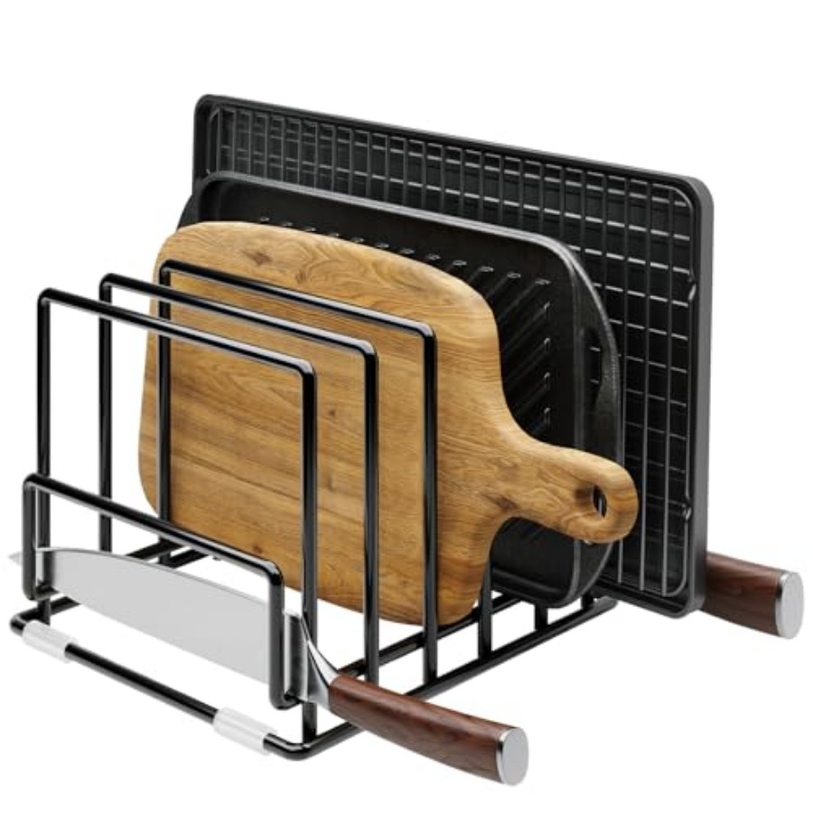 Cutting Board Organizer Rack w - Kitchen Cabinet Baking Organizer review and price
