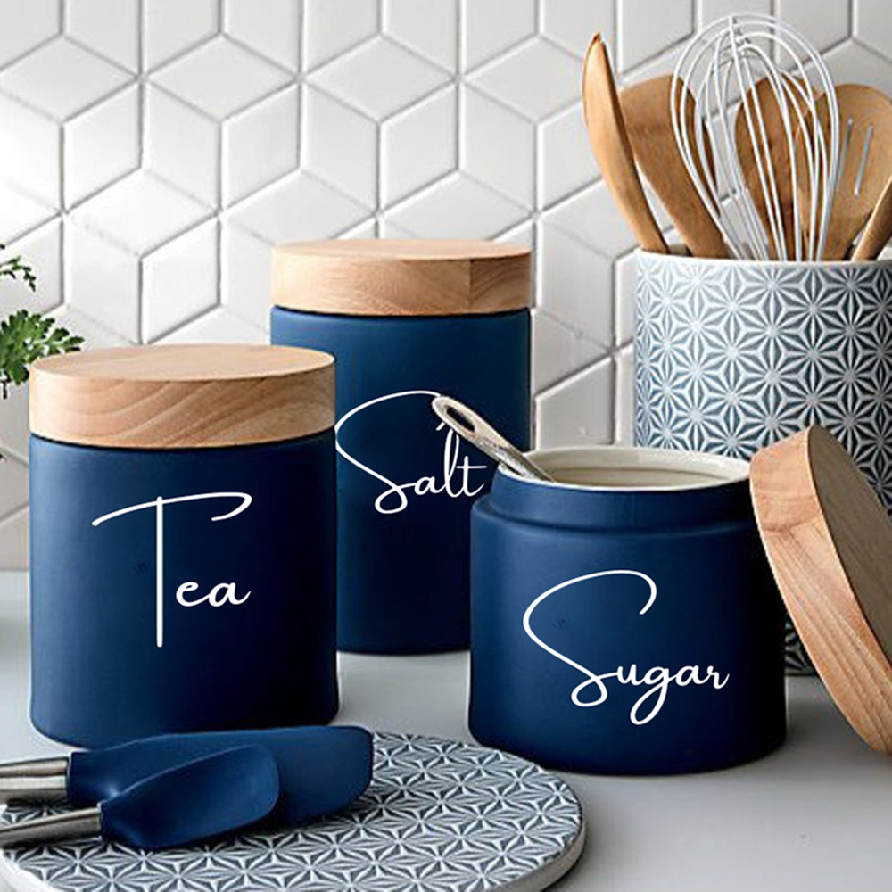 Decal Only 8Pcs Kitchen Organi - Kitchen Baking Canisters review and price
