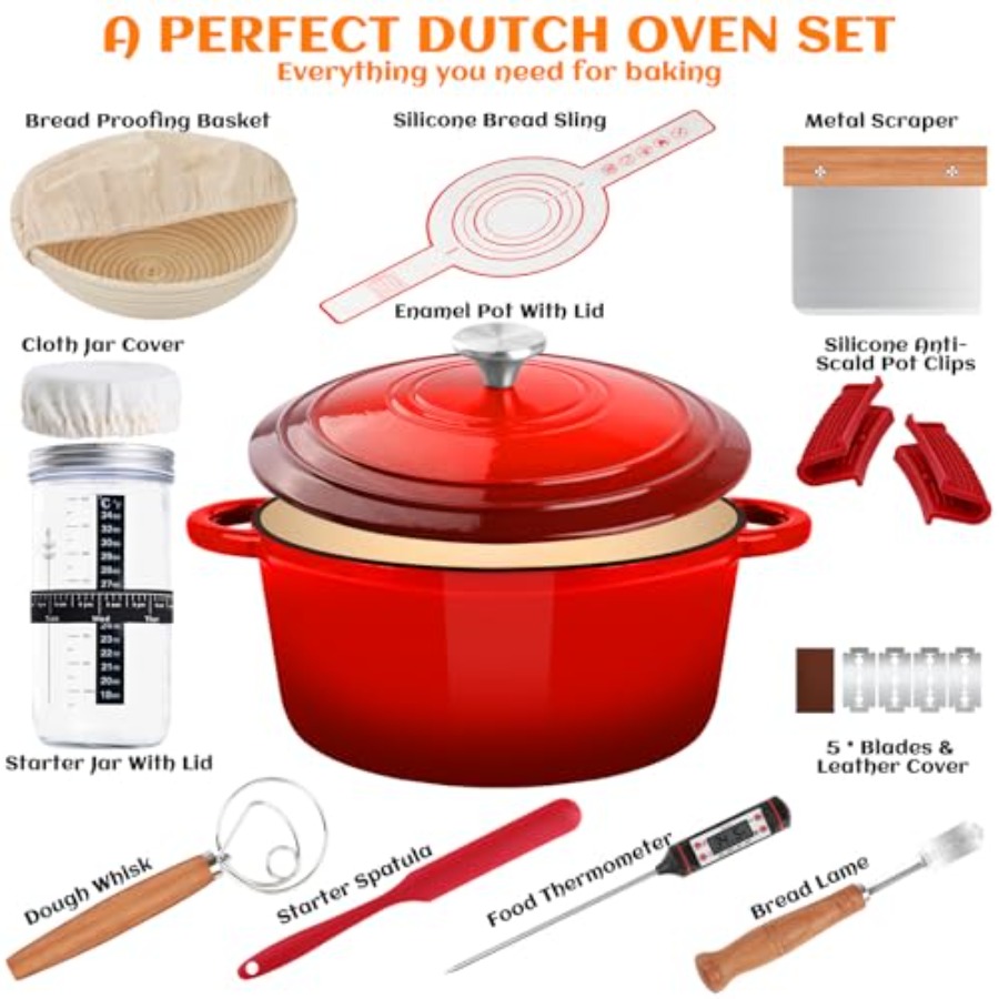 Enameled Cast Iron Dutch Oven  - Proofing Basket Banneton review and price