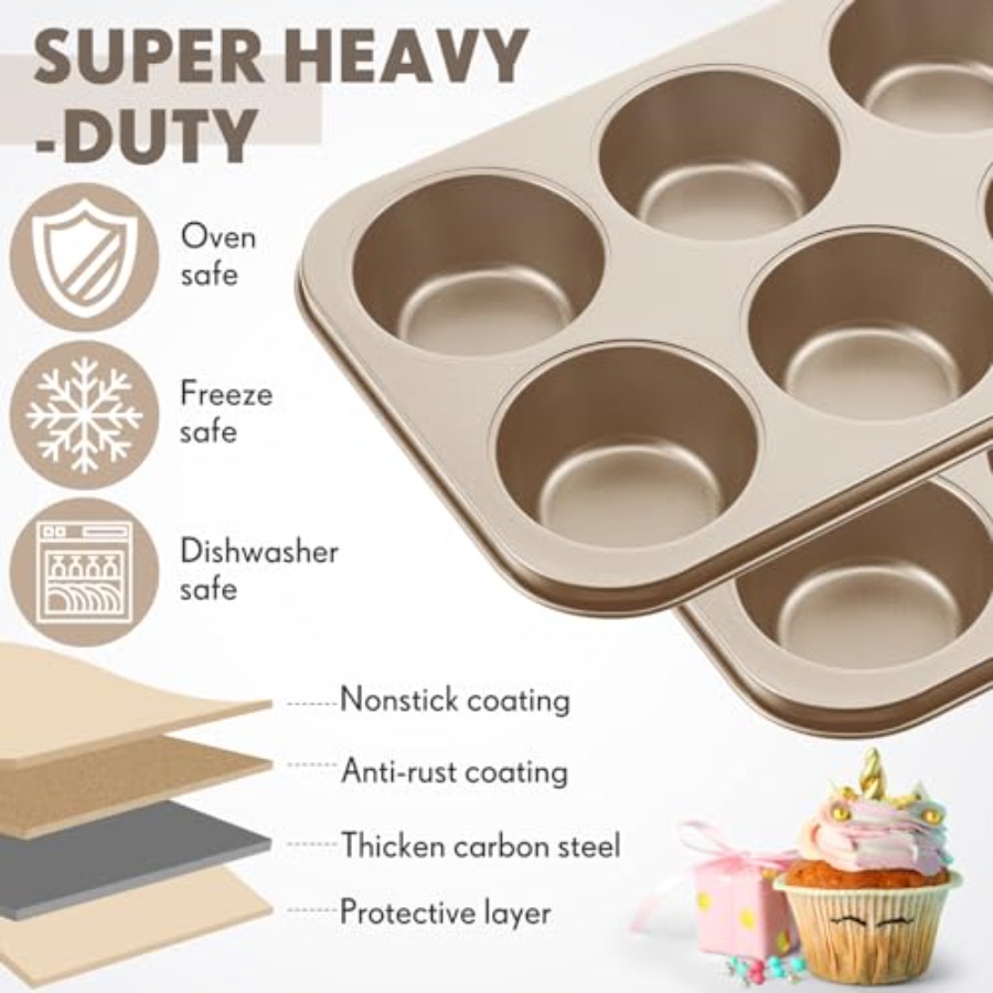 6 Pack Jumbo Nonstick Muffin B - Muffin Tin Nonstick review and price