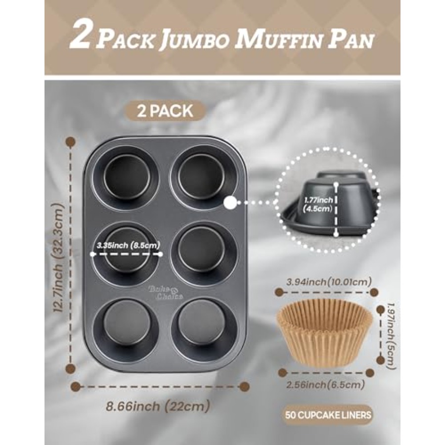 2 Pack Jumbo Muffin Pan for Ba - Muffin Tin Nonstick review and price