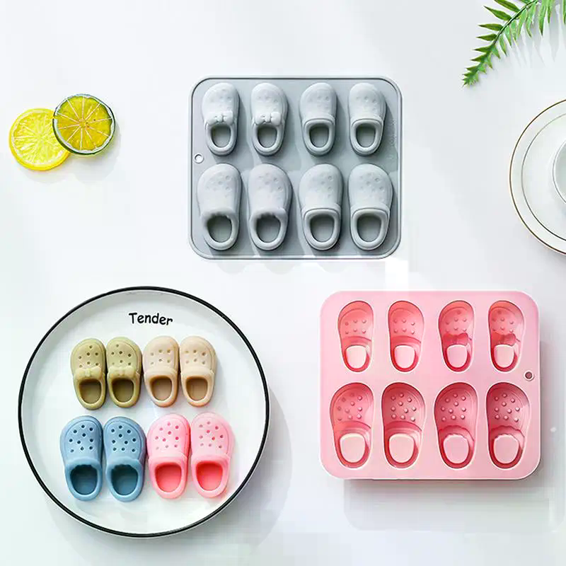 8 Cavity Hole Shoes Theme Sili - Silicone Cake Mold review and price