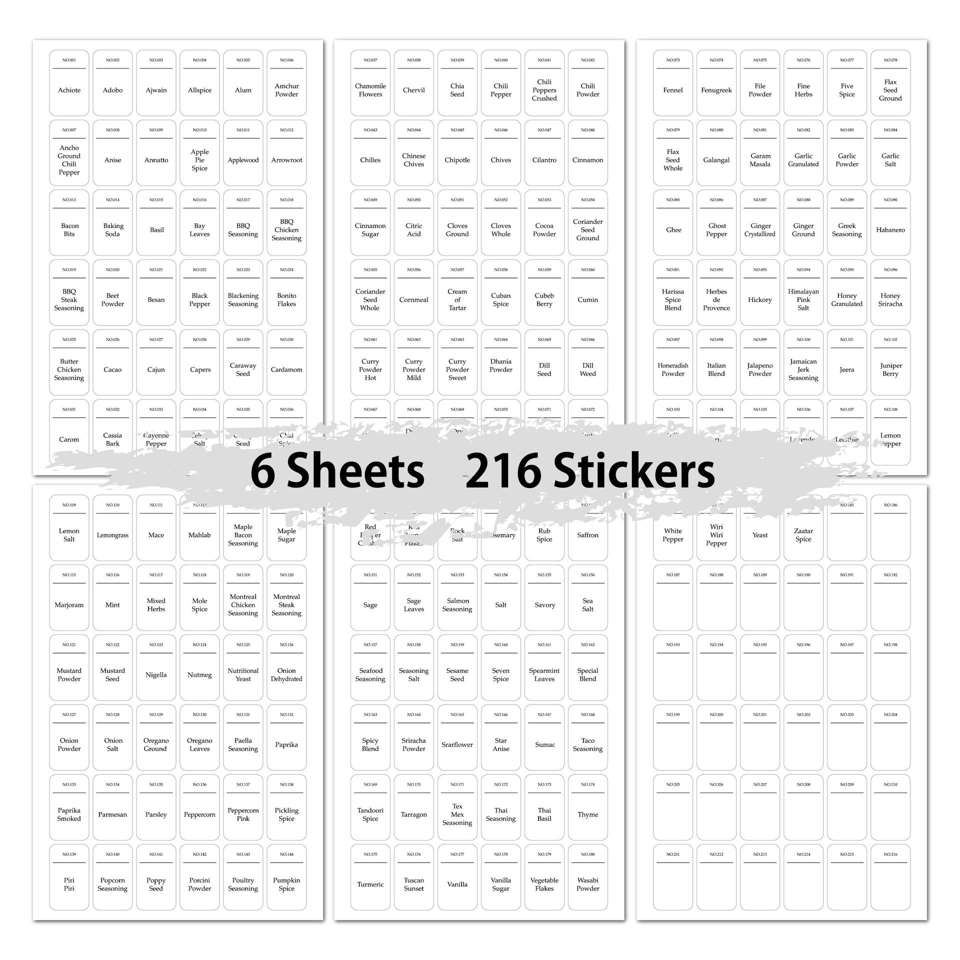 216pcs Kitchen Spice Jar Label - Kitchen.Baking Labels review and price