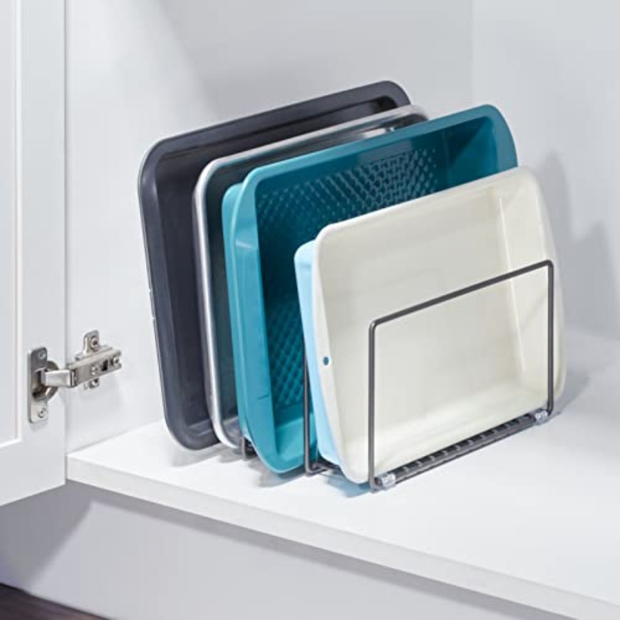 Metal Pan Organizer for Kitche - Kitchen Cabinet Baking Organizer review and price