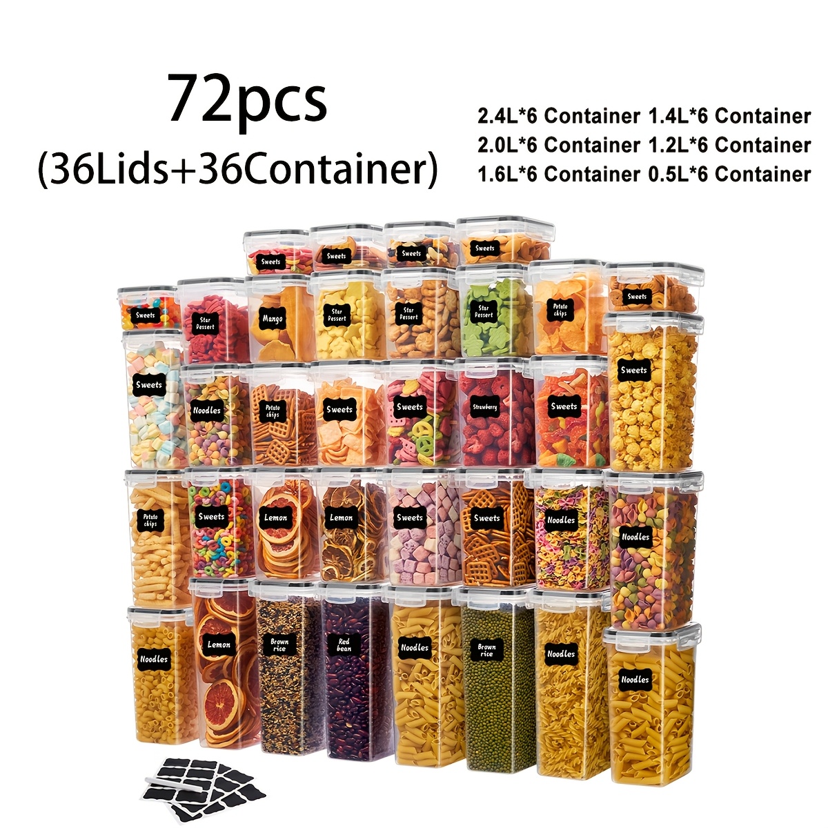 18/48/72/84pcs Storage Box wit - Kitchen.Baking Labels review and price