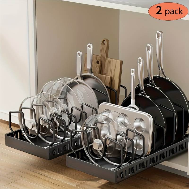 Pull Out Pot Lids Organizer Ra - Kitchen Cabinet Baking Organizer review and price