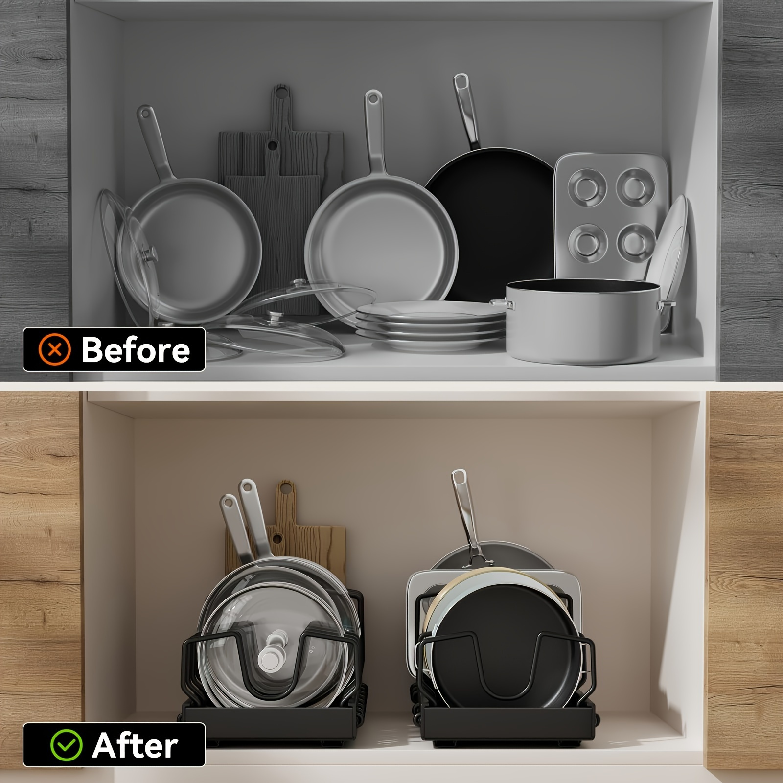 Pull Out Pot Lids Organizer Ra - Kitchen Cabinet Baking Organizer review and price