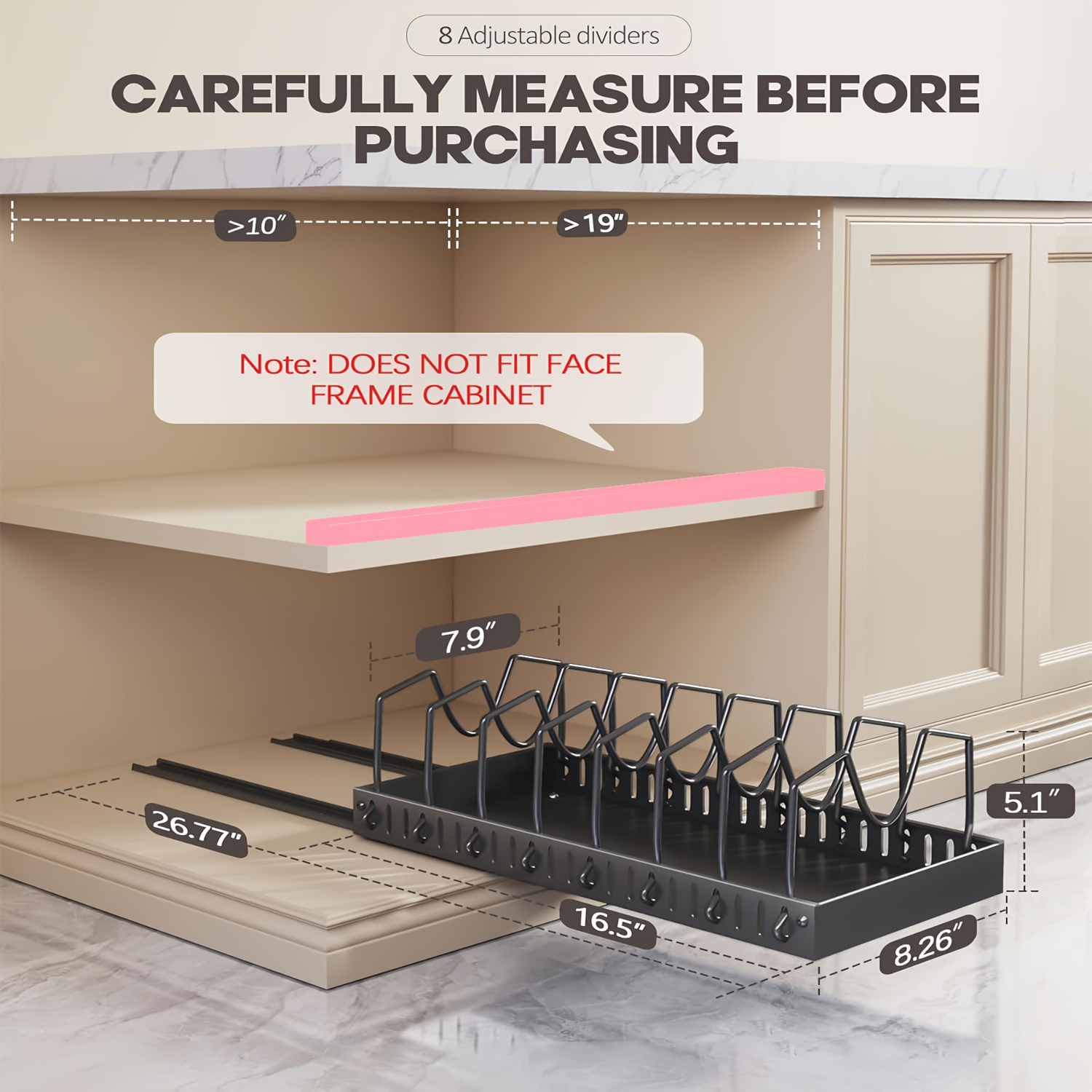 Pull Out Pot Lids Organizer Ra - Kitchen Cabinet Baking Organizer review and price