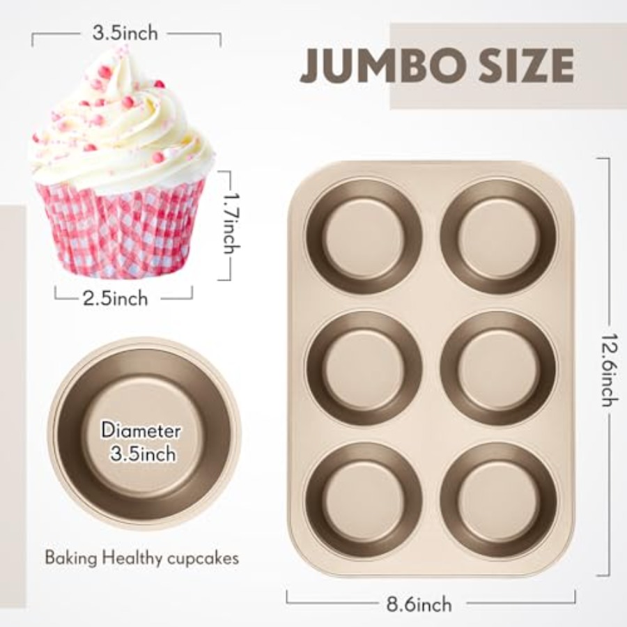 6 Pack Jumbo Nonstick Muffin B - Muffin Tin Nonstick review and price