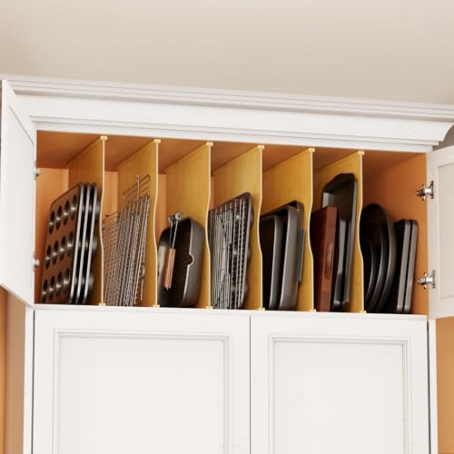6 Pack Tray Dividers for Cabin - Kitchen Cabinet Baking Organizer review and price