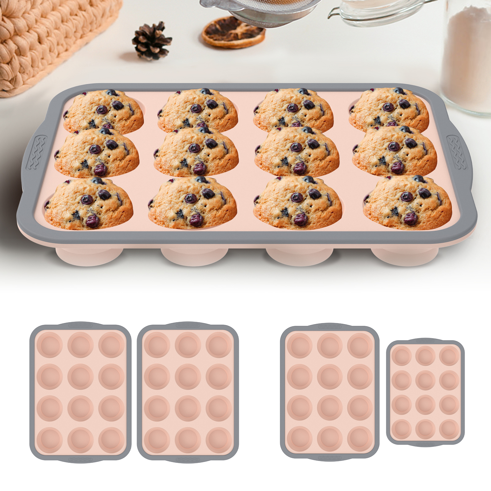 2/3Pcs Silicone Cake Mold 6/12 - Muffin Tin Nonstick review and price