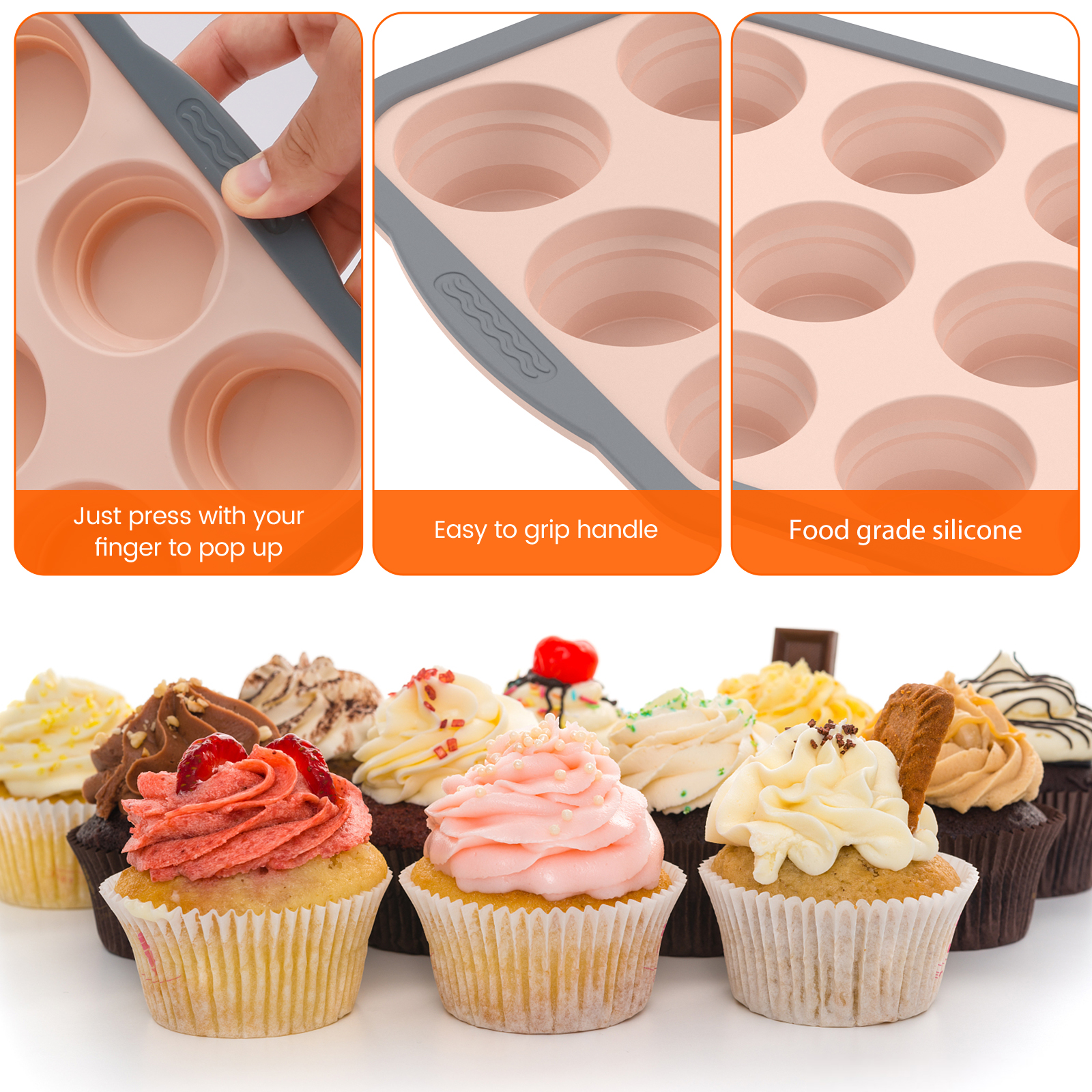 2/3Pcs Silicone Cake Mold 6/12 - Muffin Tin Nonstick review and price