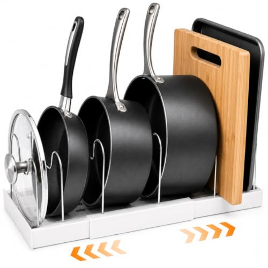 Pot Rack:Expandable Pan Organi - Kitchen Cabinet Baking Organizer review and price