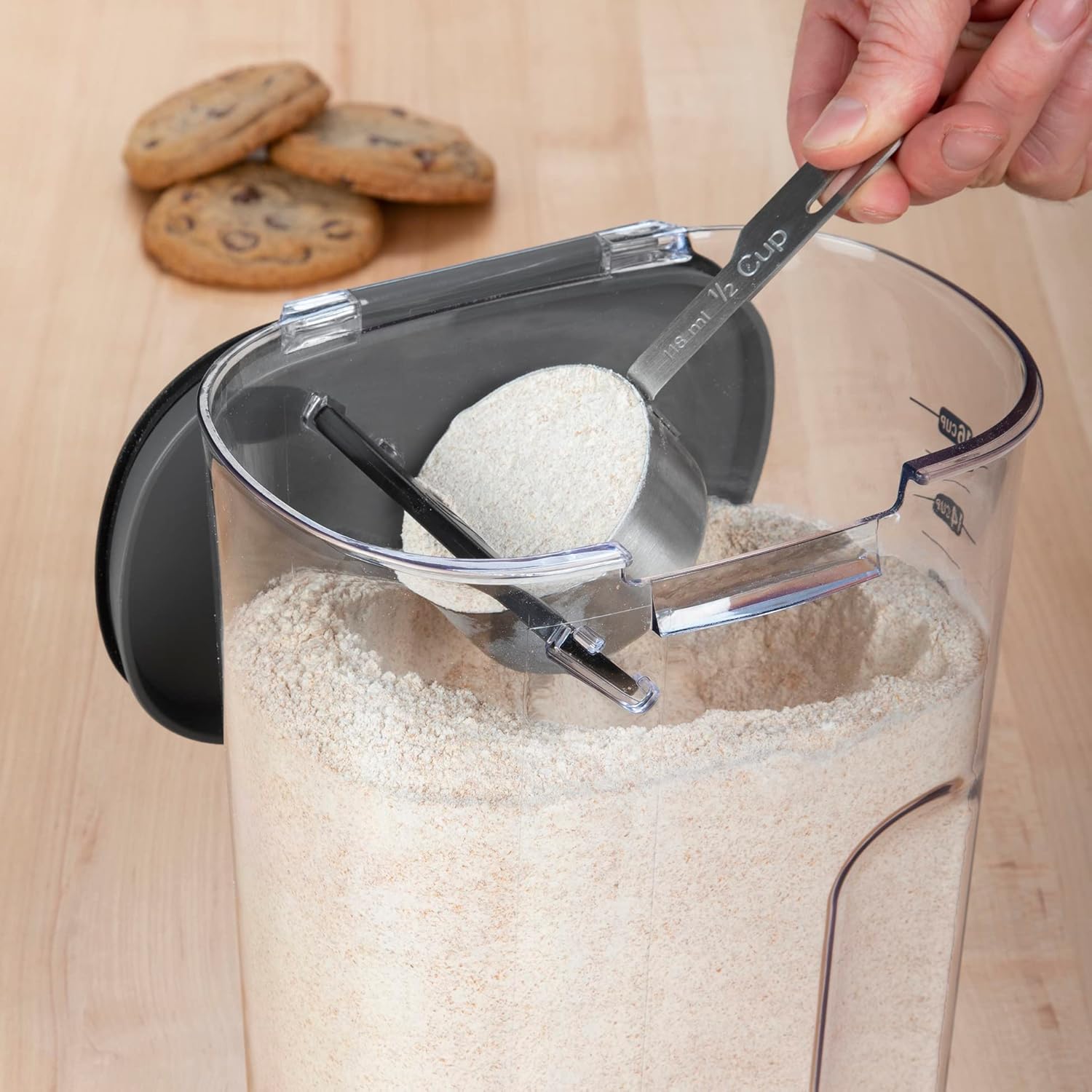 Airtight Flour Container with  - Kitchen Baking Canisters review and price